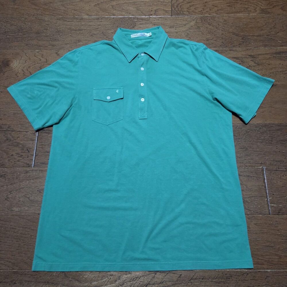 Criquet Shirt Mens XL Green Players Performance Polo Short Sleeve Stretch Golf